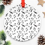 music pattern Round Ornament (Two Sides) Back