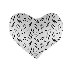 music pattern Standard 16  Premium Heart Shape Cushions