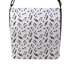 music pattern Flap Closure Messenger Bag (L)