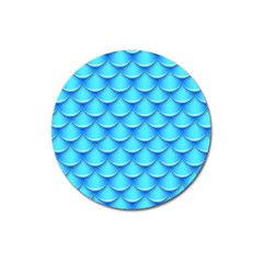 Blue Scale Pattern Magnet 3  (round) by designsbymallika