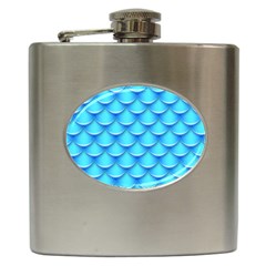 Blue Scale Pattern Hip Flask (6 Oz) by designsbymallika