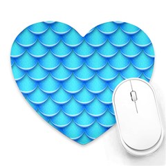 Blue Scale Pattern Heart Mousepads by designsbymallika