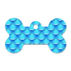 Blue Scale Pattern Dog Tag Bone (two Sides) by designsbymallika