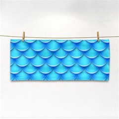 Blue Scale Pattern Hand Towel by designsbymallika