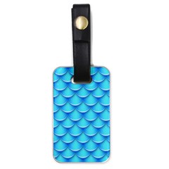 Blue Scale Pattern Luggage Tag (one Side) by designsbymallika