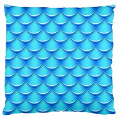 Blue Scale Pattern Large Flano Cushion Case (two Sides) by designsbymallika