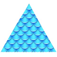 Blue Scale Pattern Wooden Puzzle Triangle