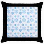 snowflakes pattern Throw Pillow Case (Black) Front