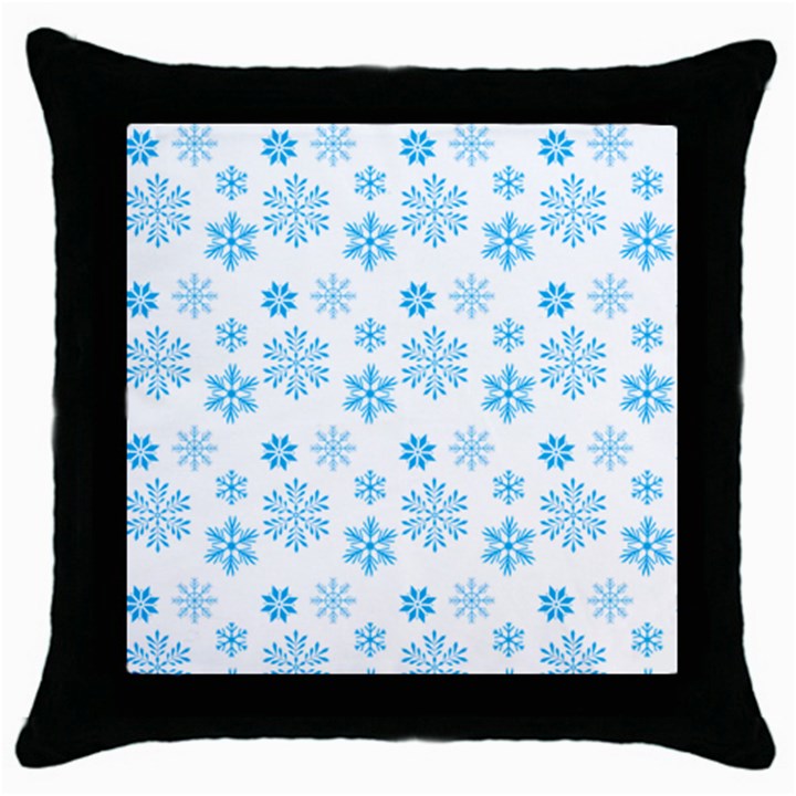 snowflakes pattern Throw Pillow Case (Black)