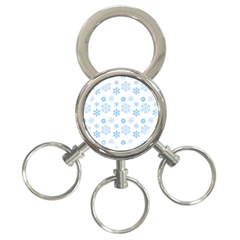 Snowflakes Pattern 3-ring Key Chain by designsbymallika