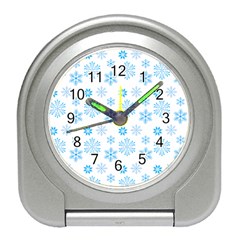 Snowflakes Pattern Travel Alarm Clock by designsbymallika