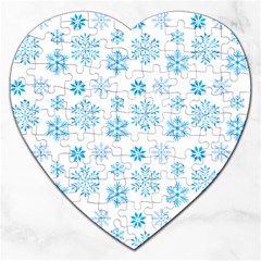 Snowflakes Pattern Jigsaw Puzzle (heart) by designsbymallika