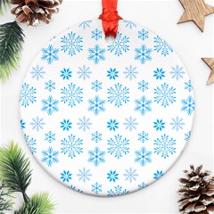 Snowflakes Pattern Round Ornament (two Sides) by designsbymallika