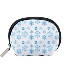 Snowflakes Pattern Accessory Pouch (small) by designsbymallika