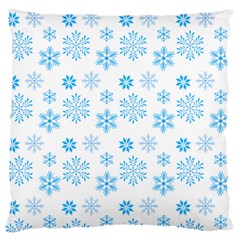 Snowflakes Pattern Large Flano Cushion Case (one Side) by designsbymallika