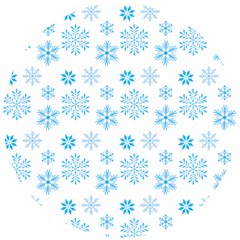 Snowflakes Pattern Wooden Puzzle Round