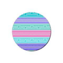 Aztec Print Rubber Coaster (round)  by designsbymallika