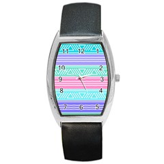 Aztec Print Barrel Style Metal Watch by designsbymallika