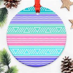 Aztec Print Round Ornament (two Sides) by designsbymallika