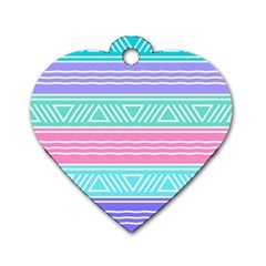 Aztec Print Dog Tag Heart (two Sides) by designsbymallika