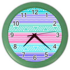 Aztec Print Color Wall Clock by designsbymallika