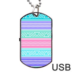 Aztec Print Dog Tag Usb Flash (two Sides) by designsbymallika