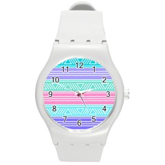 Aztec Print Round Plastic Sport Watch (m) by designsbymallika