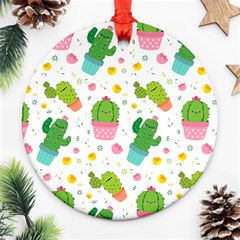 Cactus Pattern Ornament (round) by designsbymallika