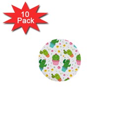 Cactus Pattern 1  Mini Buttons (10 Pack)  by designsbymallika