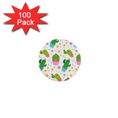 Cactus Pattern 1  Mini Buttons (100 Pack)  by designsbymallika