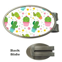 Cactus Pattern Money Clips (oval)  by designsbymallika