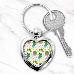 Cactus Pattern Key Chain (heart) by designsbymallika