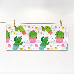 Cactus Pattern Hand Towel by designsbymallika