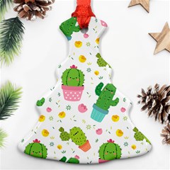 Cactus Pattern Christmas Tree Ornament (two Sides) by designsbymallika