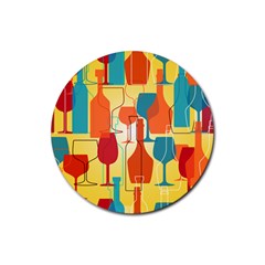 I Love Wine Rubber Coaster (round)  by designsbymallika