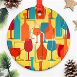 i love wine Round Ornament (Two Sides) Front