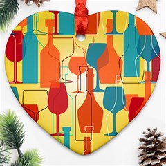 I Love Wine Heart Ornament (two Sides) by designsbymallika