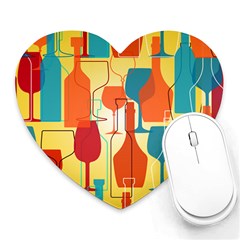 I Love Wine Heart Mousepads by designsbymallika