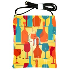 I Love Wine Shoulder Sling Bag by designsbymallika