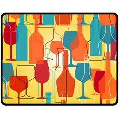 I Love Wine Fleece Blanket (medium)  by designsbymallika