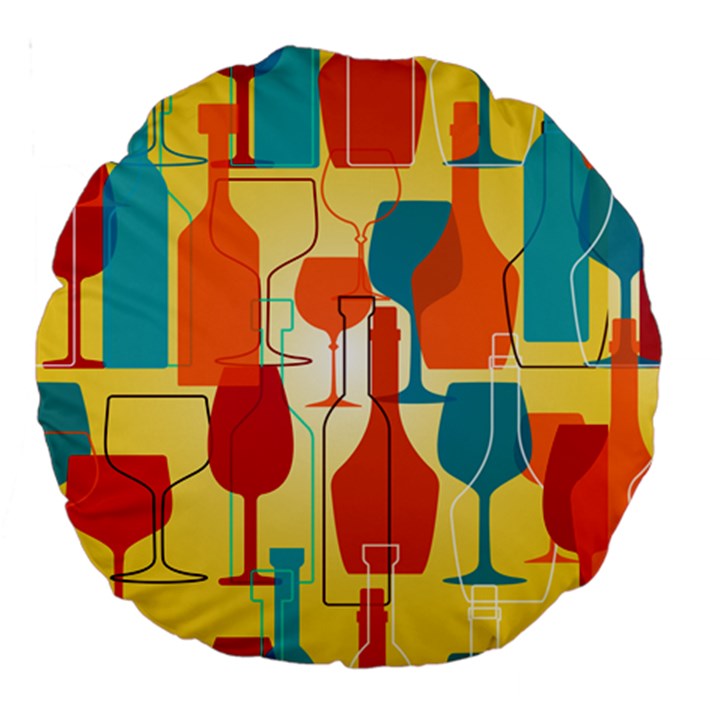 i love wine Large 18  Premium Round Cushions