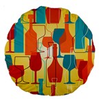 i love wine Large 18  Premium Round Cushions Back