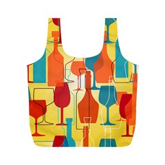 I Love Wine Full Print Recycle Bag (m) by designsbymallika