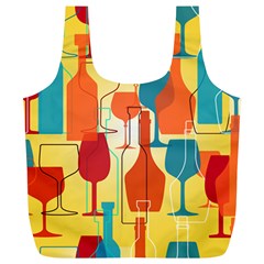 I Love Wine Full Print Recycle Bag (xl) by designsbymallika