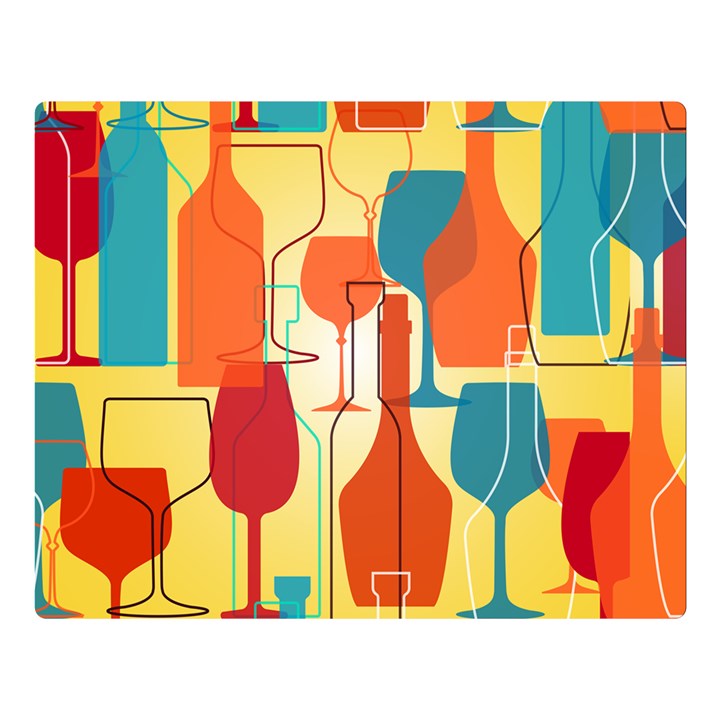 i love wine Double Sided Flano Blanket (Large) 