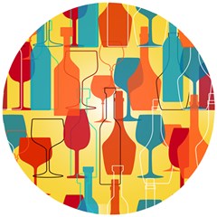 I Love Wine Wooden Puzzle Round