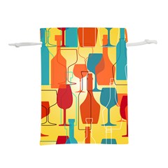 I Love Wine Lightweight Drawstring Pouch (l) by designsbymallika