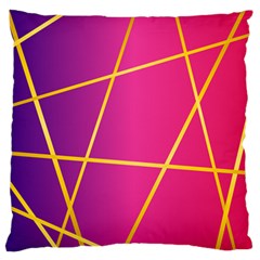 Golden Lines Large Flano Cushion Case (two Sides) by designsbymallika