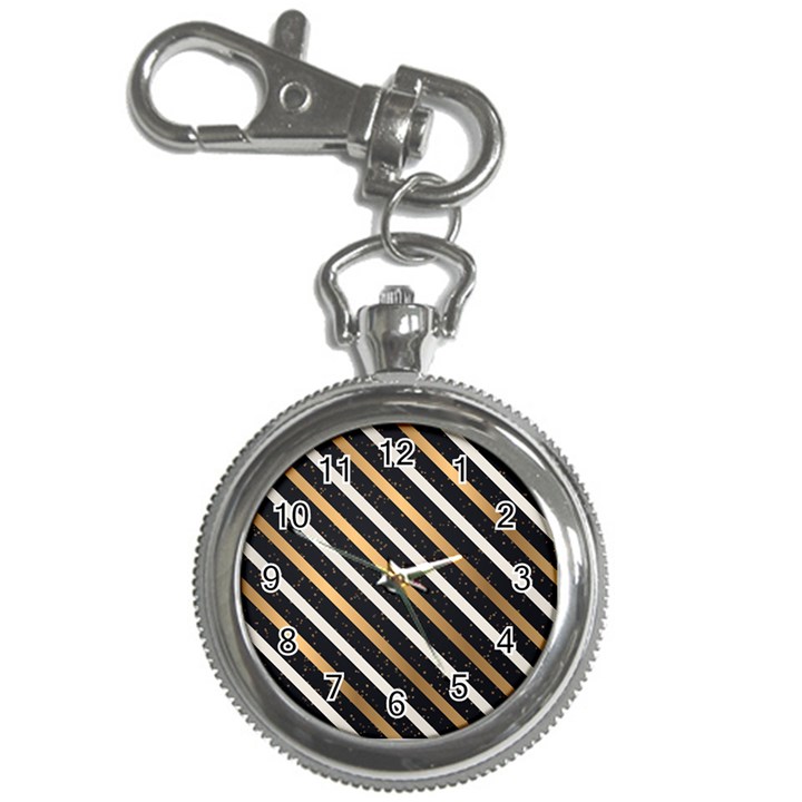 metallic stripes pattern Key Chain Watches