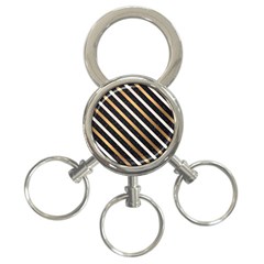 Metallic Stripes Pattern 3-ring Key Chain by designsbymallika